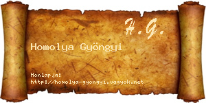 Homolya Gyöngyi névjegykártya